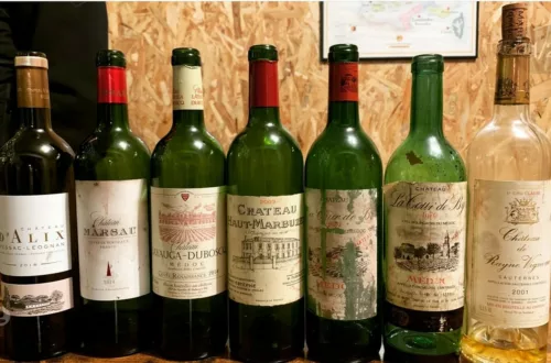 bottles of bordeaux wine