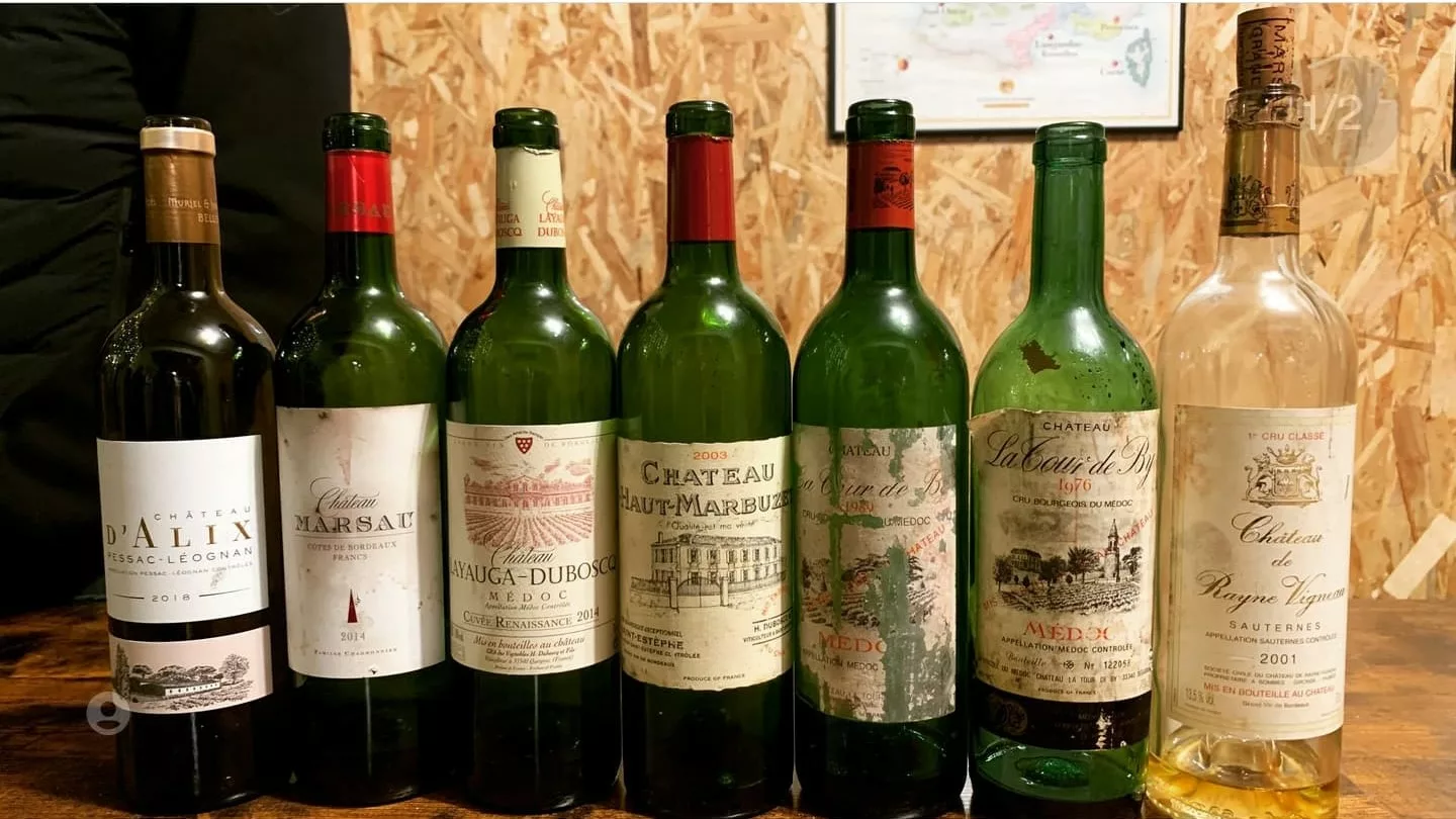 bottles of bordeaux wine