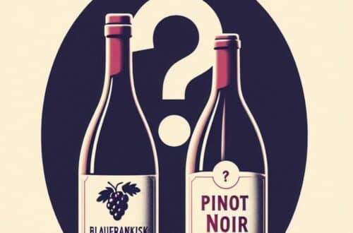 Is Blaufränkisch Pinot Noir - two bottles of red wine side by side with a quesion mark in between
