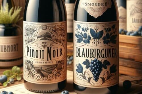 What is Pinot Noir called in Austria - two bottles of red wines, one labeled Pinot Noir and one labeled Blauburgunder