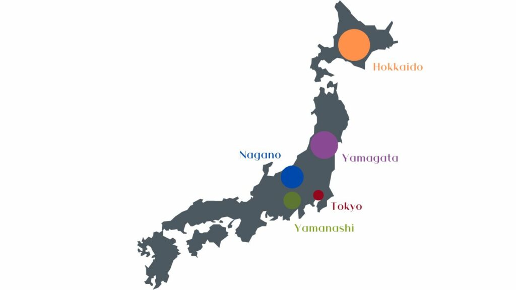 Japanese wine regions map